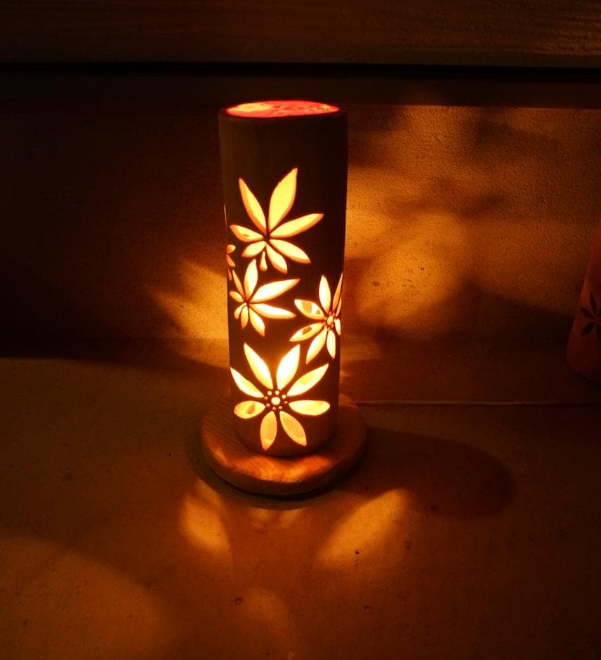 ◆全面彫◆竹灯り・竹あかり・竹灯籠　 ～～ 癒しの灯り ★秋華★～～