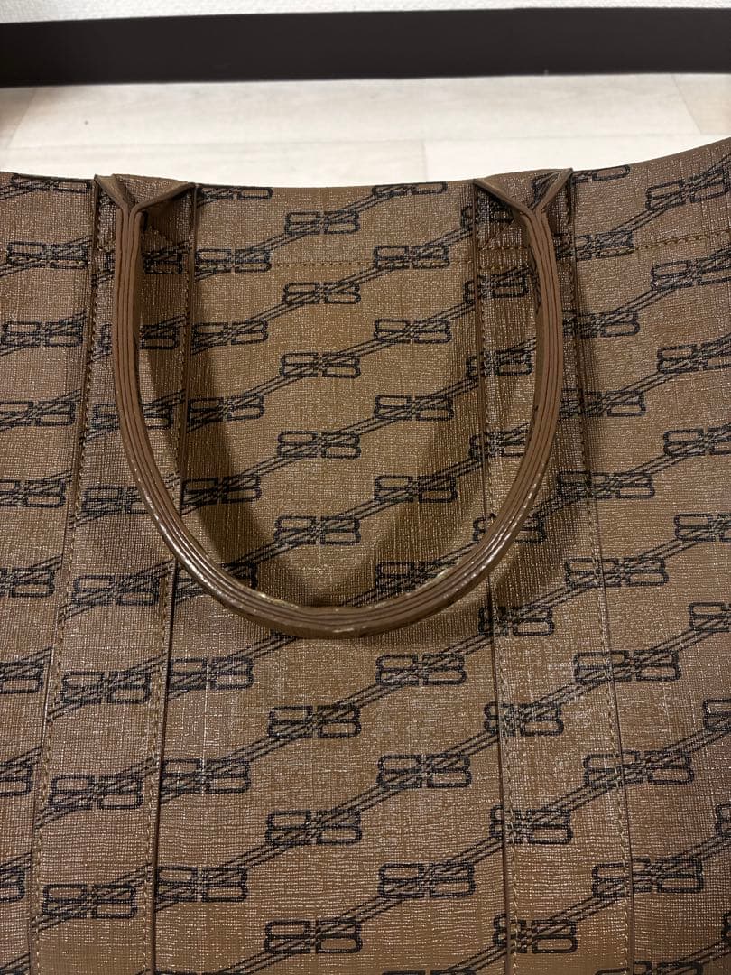 【メル29609】BALENCIAGA ロゴプリント トートバッグ