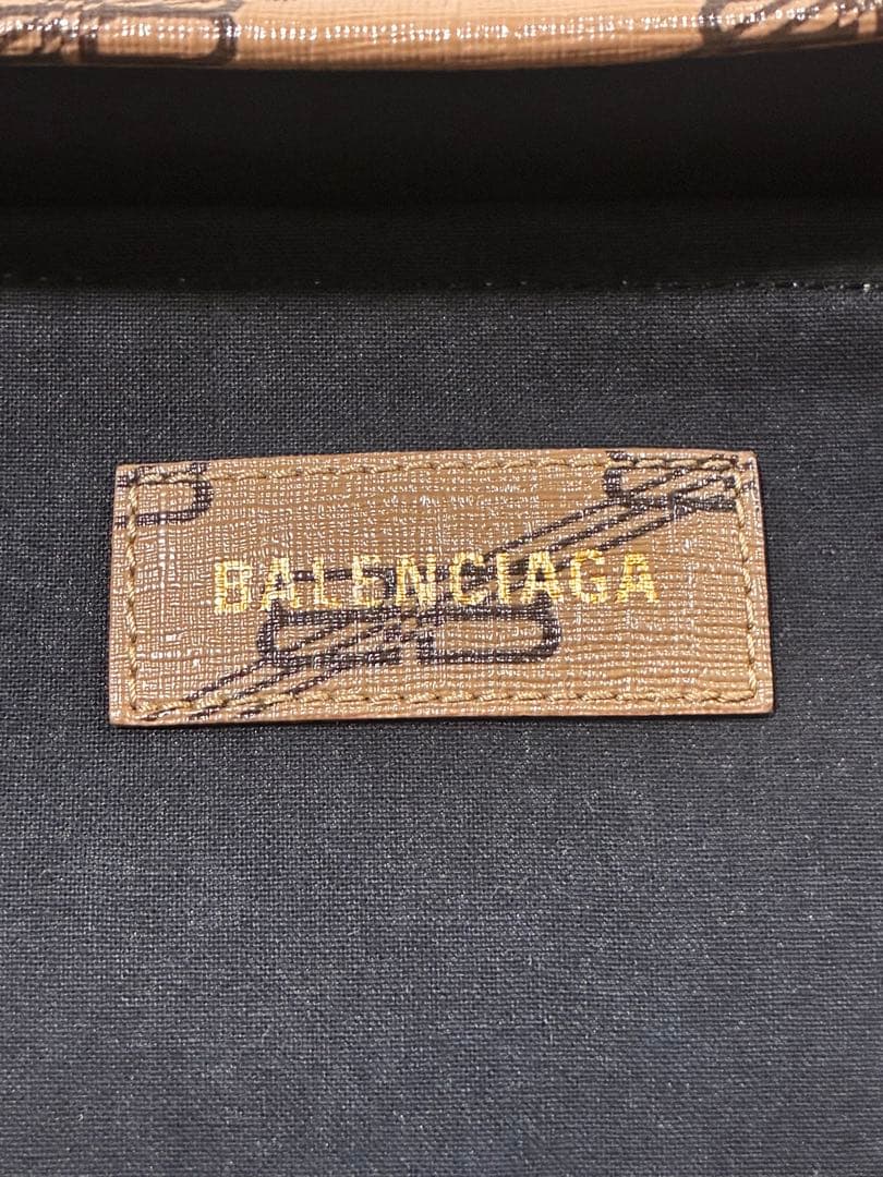 【メル29609】BALENCIAGA ロゴプリント トートバッグ