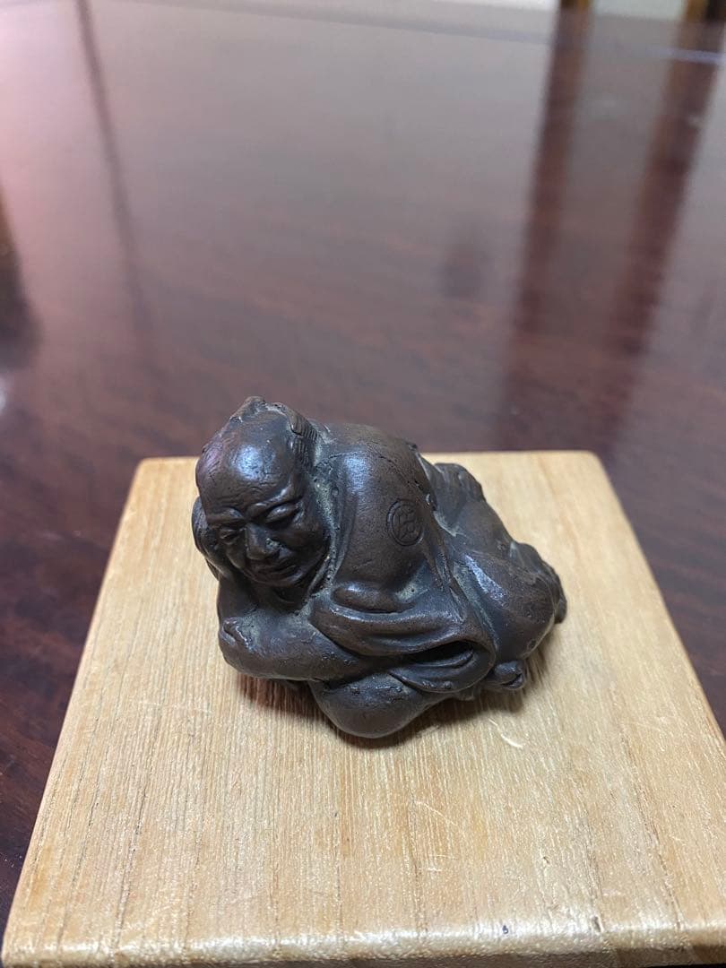 備前　置き根付　侍　焼物