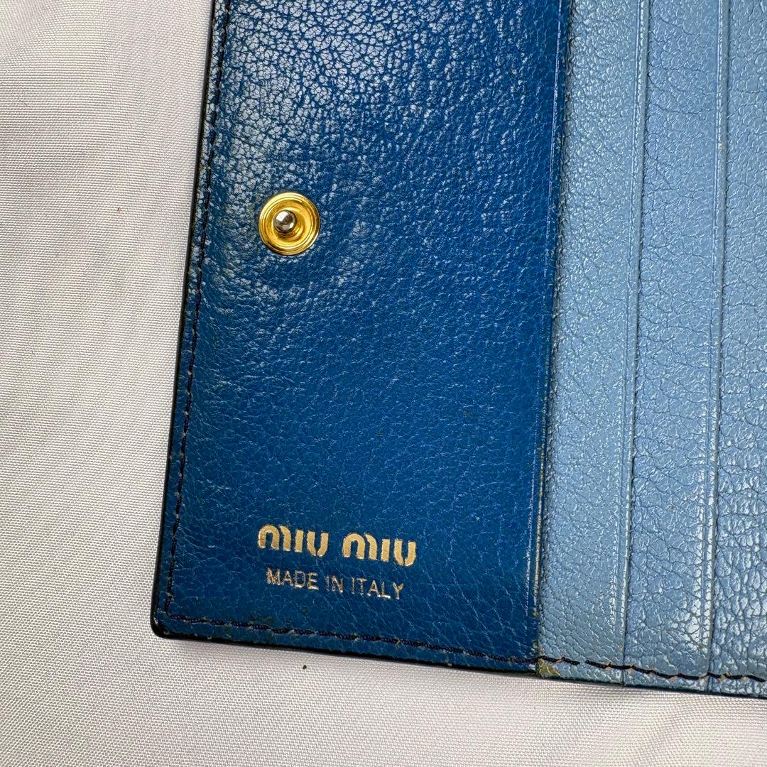 小物 Archive miu miu compact wallet navy