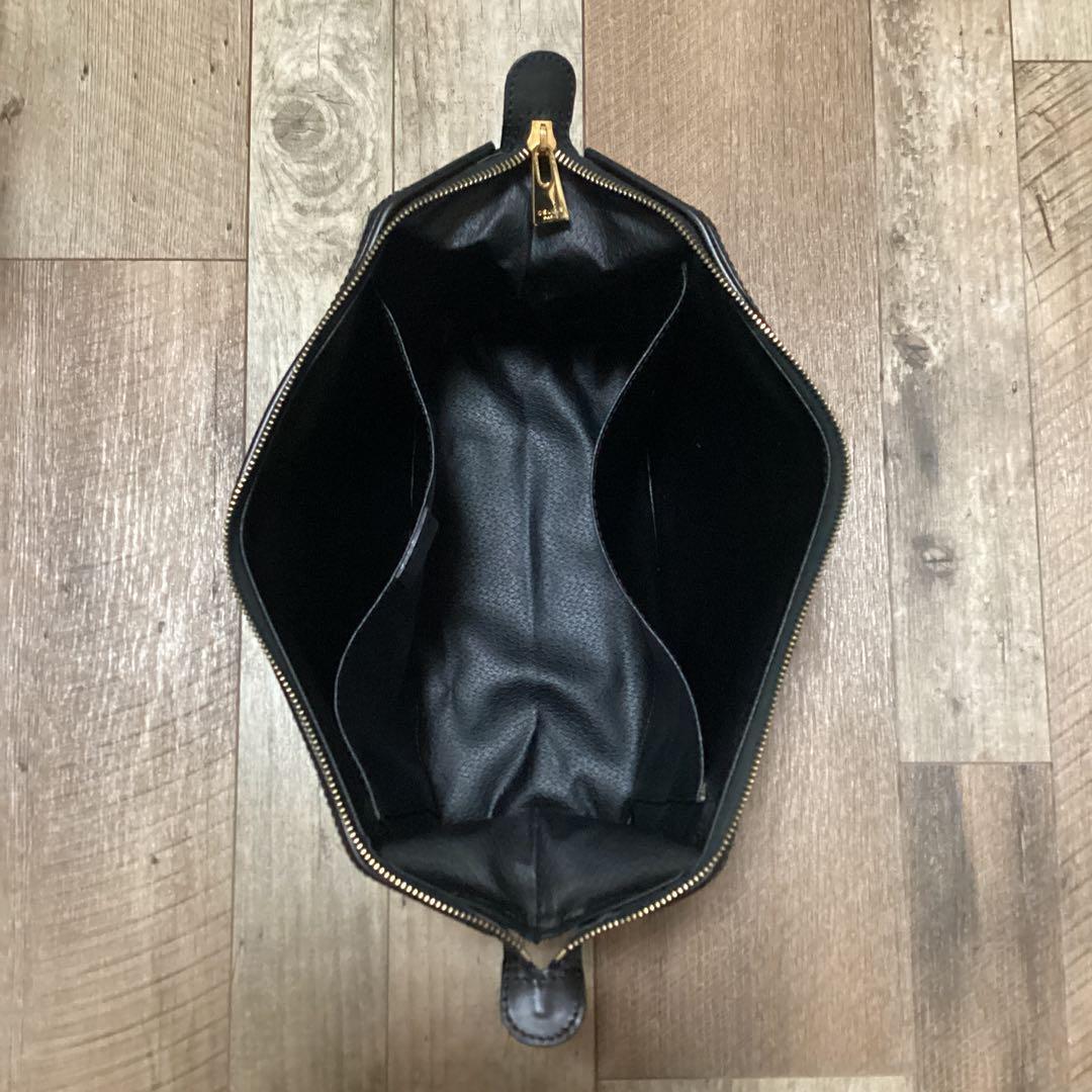 CELINE セリーヌ　マカダム柄　レザー　大型ポーチ　セカンドバッグ