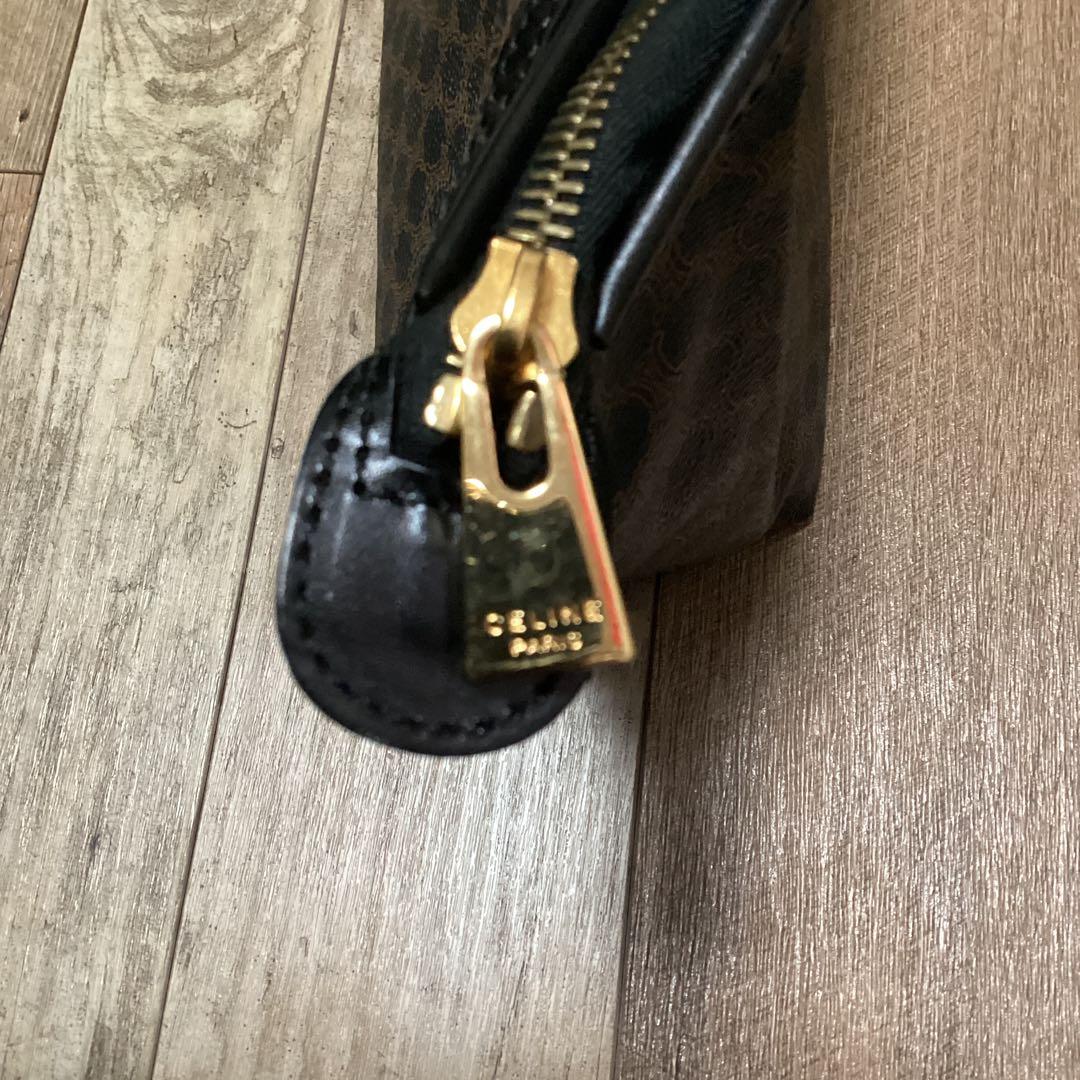 CELINE セリーヌ　マカダム柄　レザー　大型ポーチ　セカンドバッグ