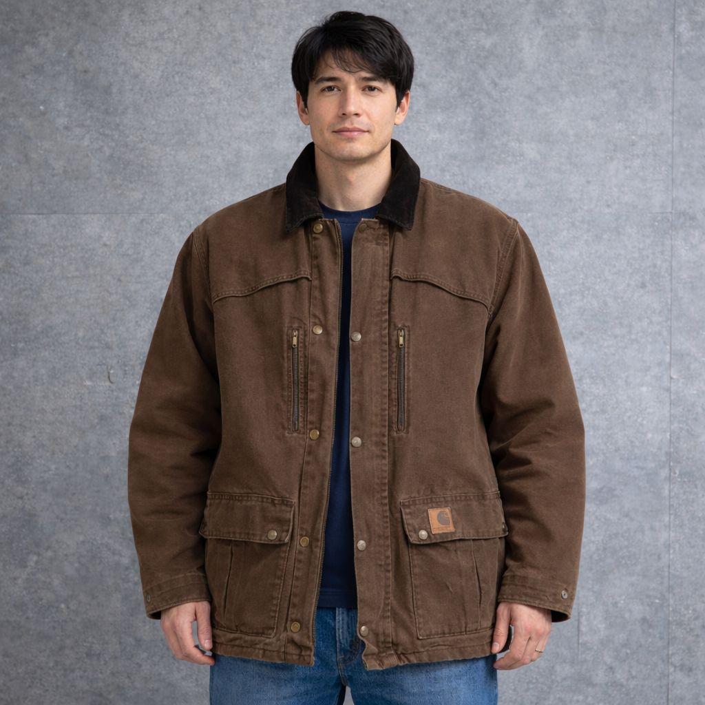 80s Carhartt カーハート ダックジャケット 革タグ 変わり種 US