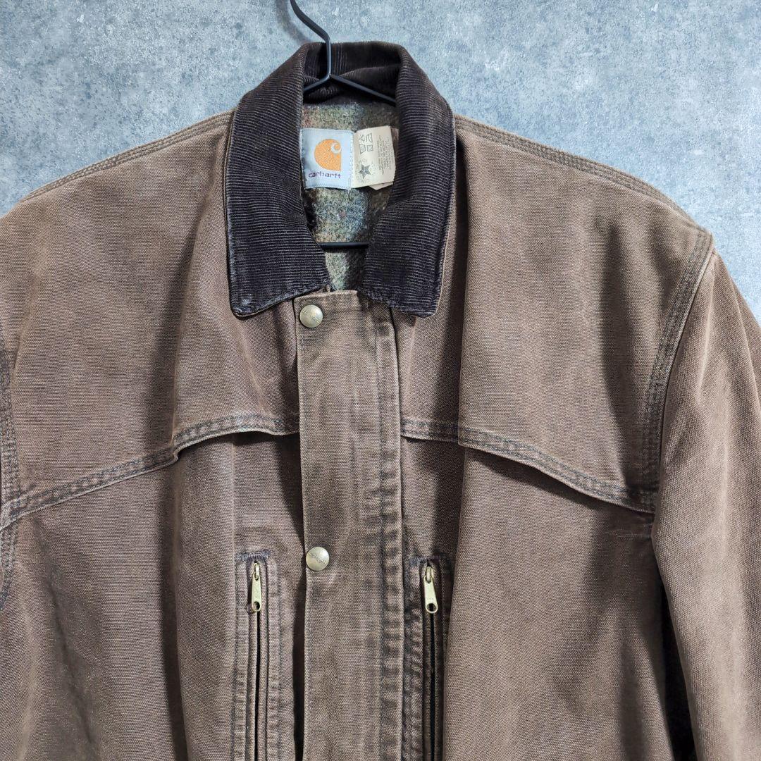 80s Carhartt カーハート ダックジャケット 革タグ 変わり種 US
