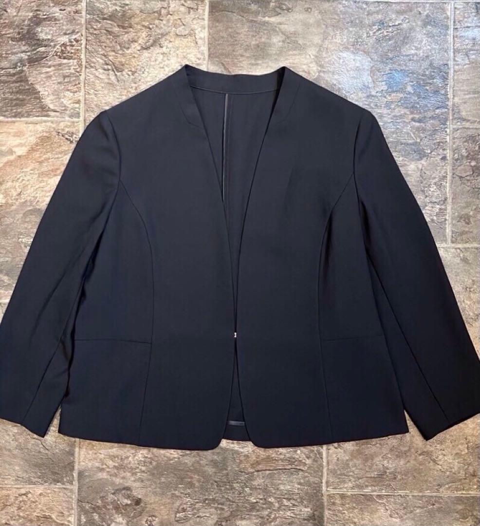 【極美品】大きいサイズ 23区パンツスーツ48/46上下セットアップ4L/3L紺