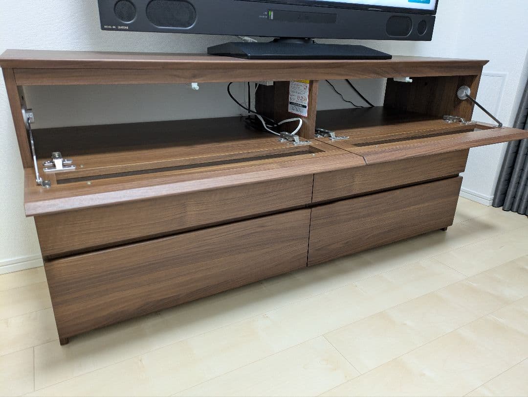 美品 pamouna パモウナ 木製 テレビボード リビングボード ウォルナット
