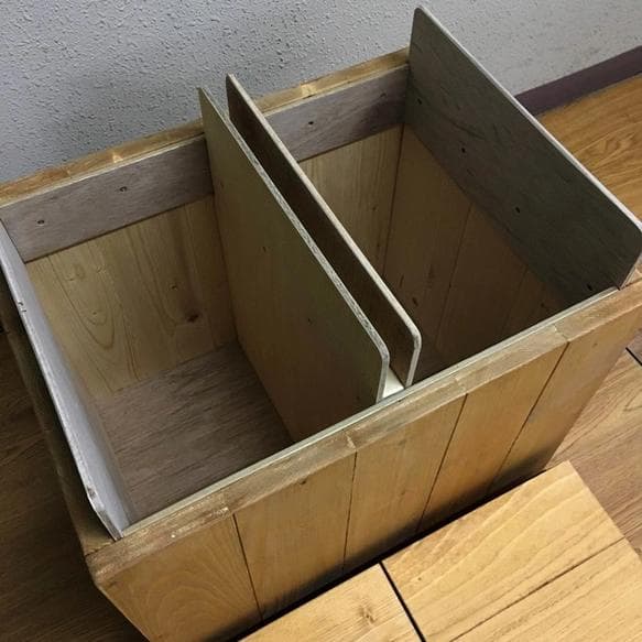 【引取可能】分別ゴミ箱 20L×2袋対応ハンドメイドアンティーク風ダストボックス