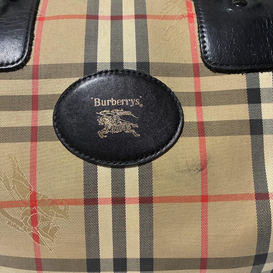 Burberrys ボストンバッグ 大容量 ノバチェック ブラック×ベージュ
