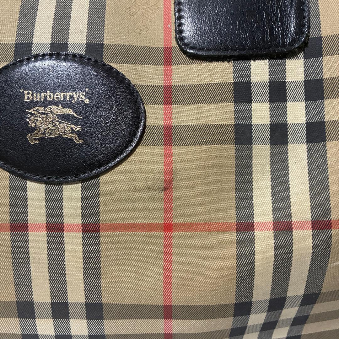 Burberrys ボストンバッグ 大容量 ノバチェック ブラック×ベージュ