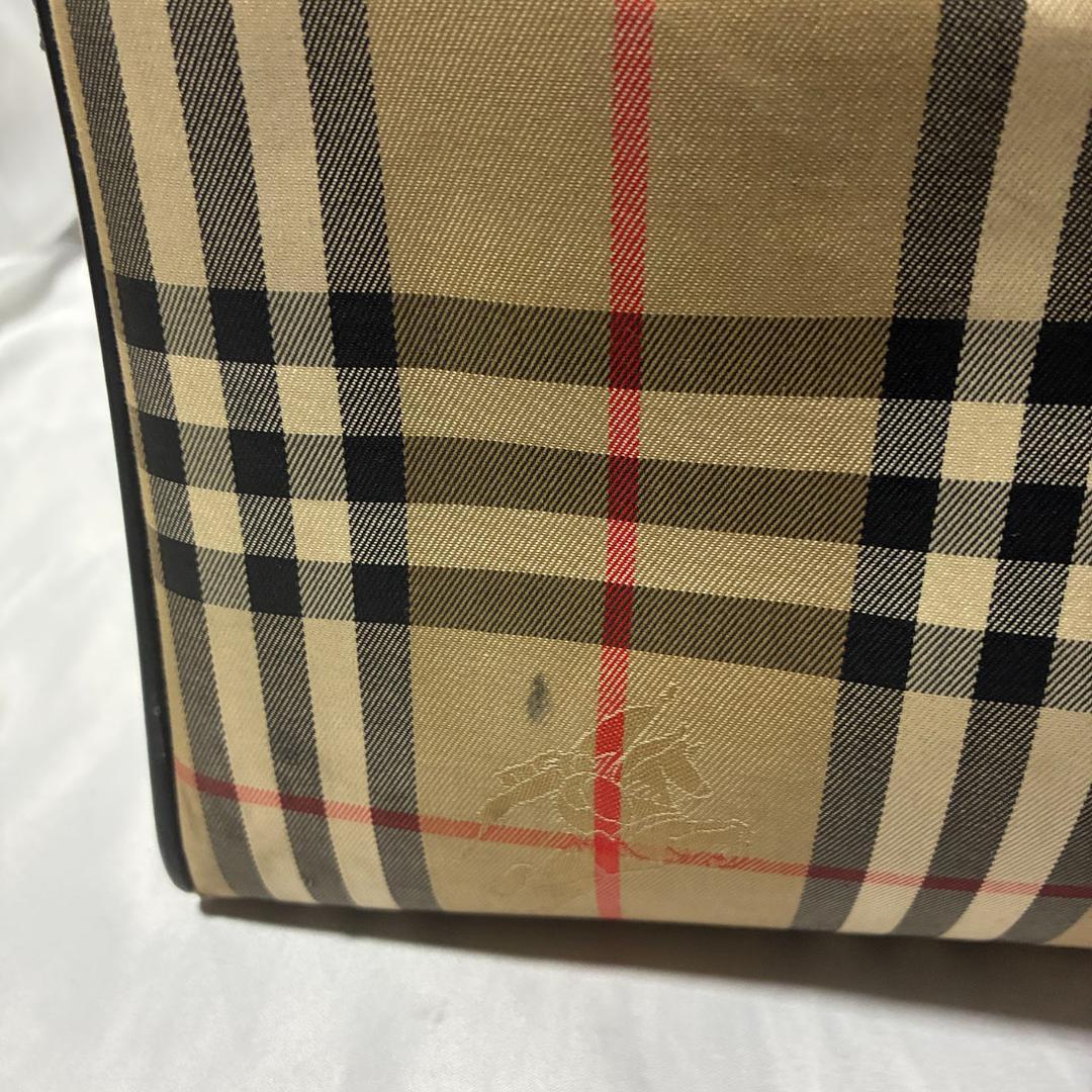 Burberrys ボストンバッグ 大容量 ノバチェック ブラック×ベージュ