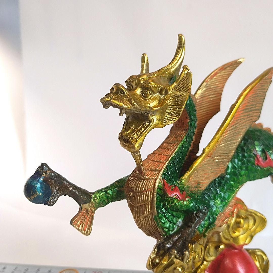 【強運、縁起物】銅製　飛龍、龍神　フライングドラゴン　中国、伝説　工芸品　置物