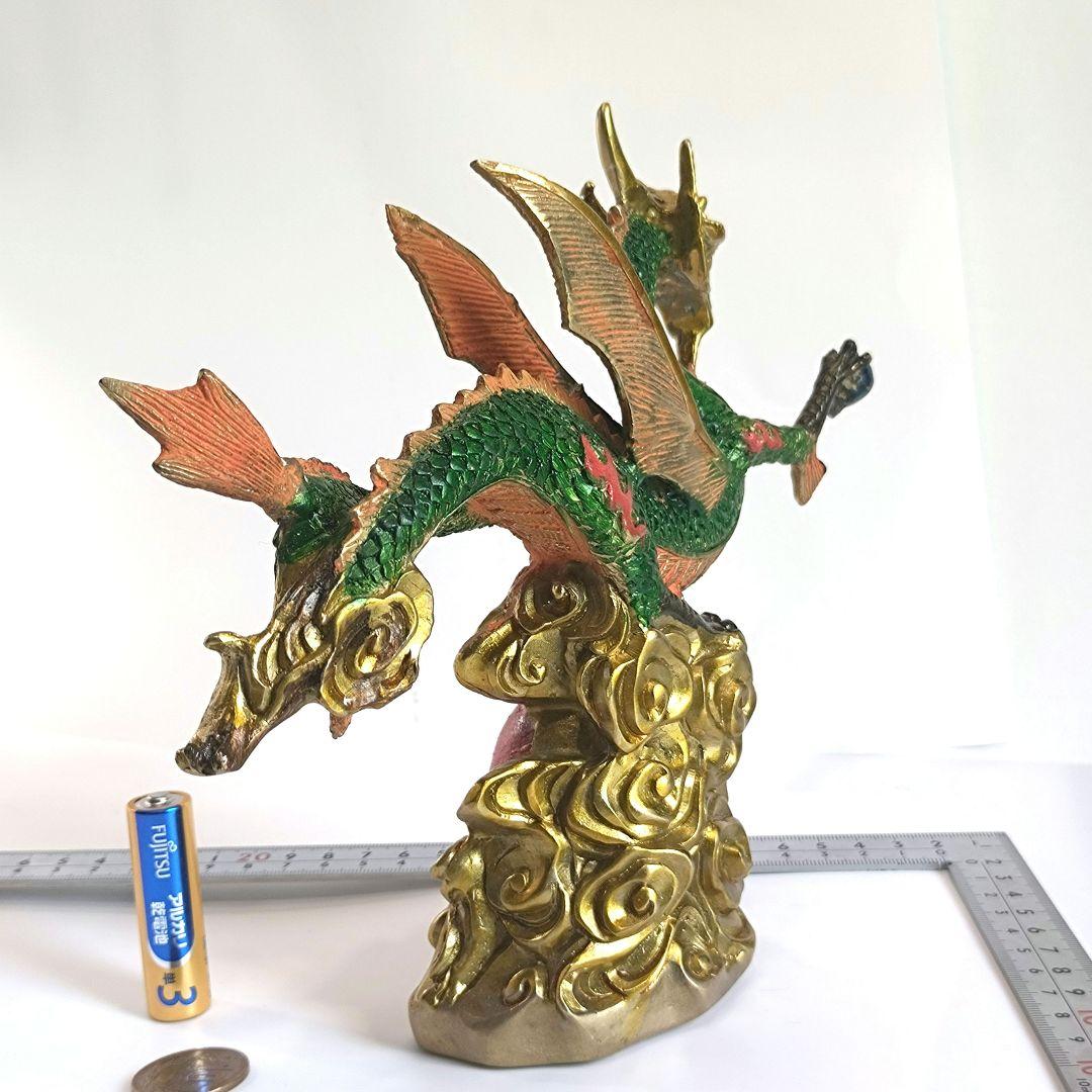 【強運、縁起物】銅製　飛龍、龍神　フライングドラゴン　中国、伝説　工芸品　置物