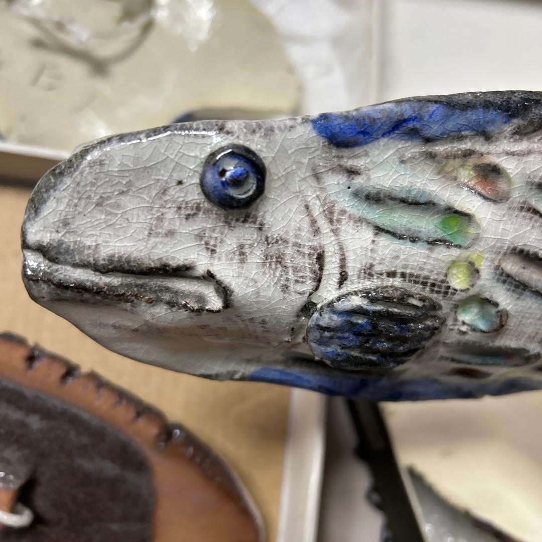 魚　壁掛け　陶板　カラフル　熱帯魚　レア　レトロ　4点まとめて