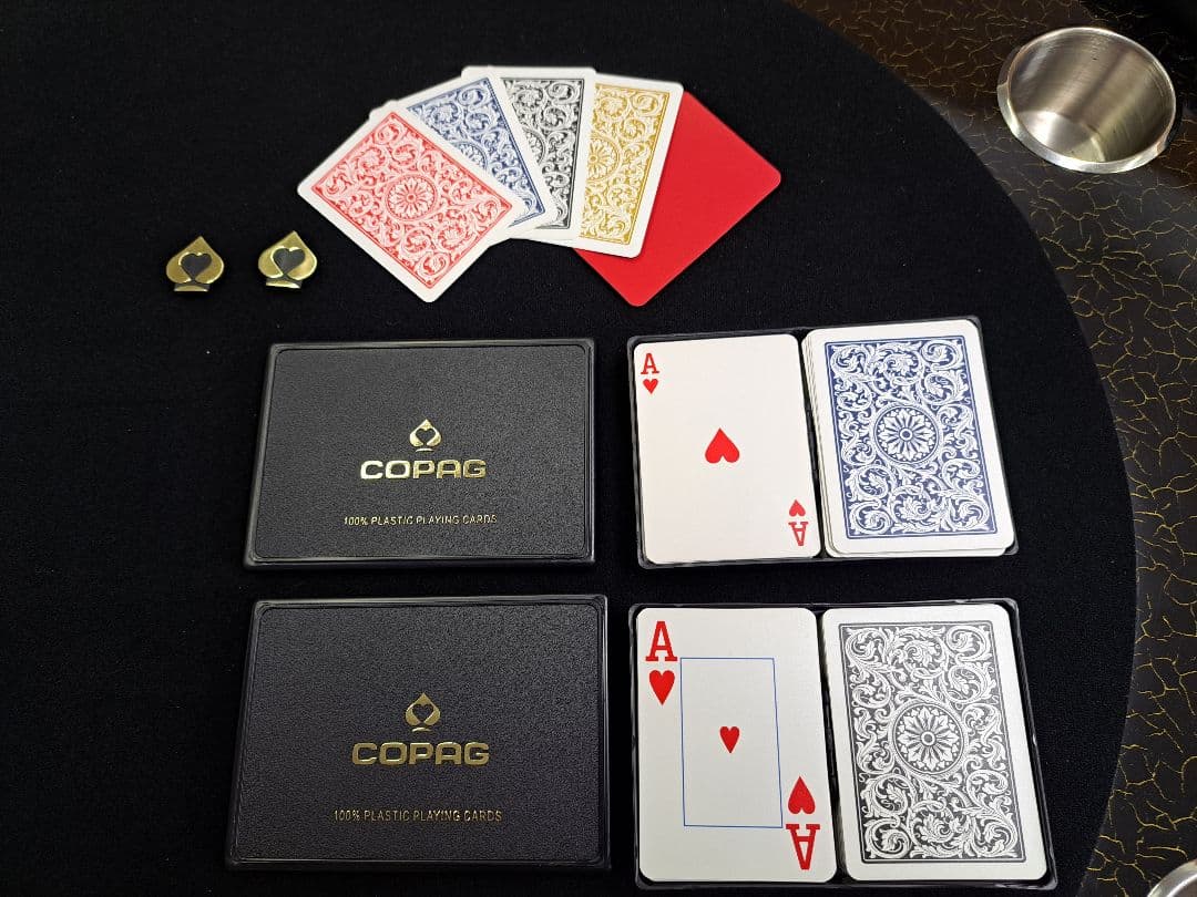 ポーカーチップ６種類５５０枚&カードセット　モンテカルロ　クレイ　中古品