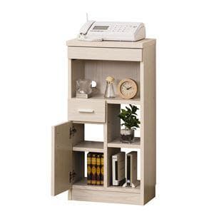 ルーター収納40（W40×D26.5×H80cm） 白木目 【完成品】