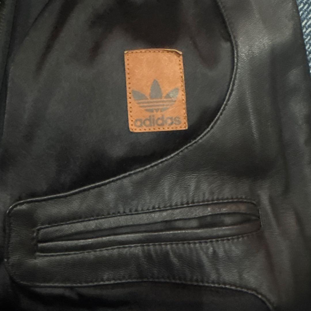 adidas ブラック レザージャケット L ベスパ