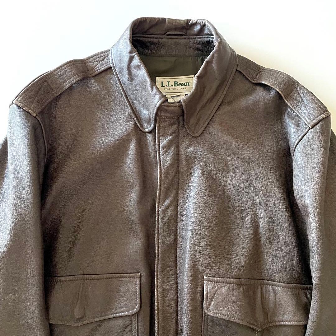 名作 80's L.L.Bean A-2 Leather Jacket L