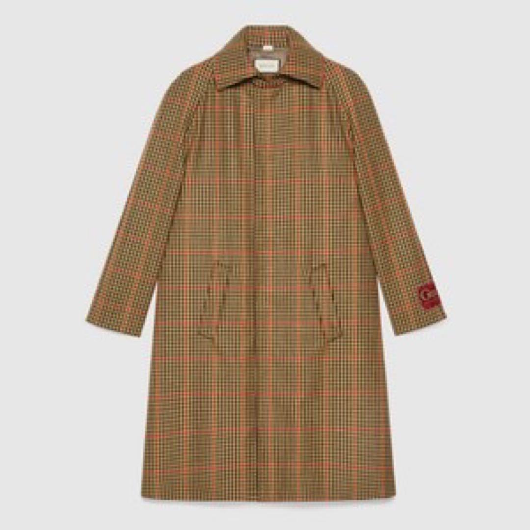 GUCCI 2021 ミケーレ チェック ステンカラーコート 44