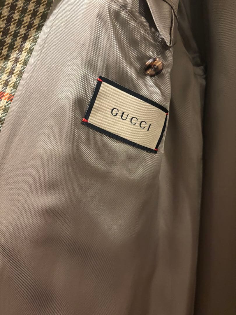 GUCCI 2021 ミケーレ チェック ステンカラーコート 44