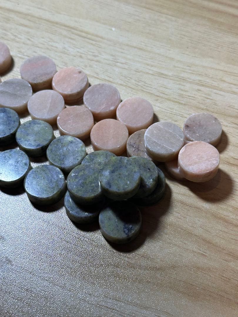 天然石 ゲームコマ 丸型 15個×2色