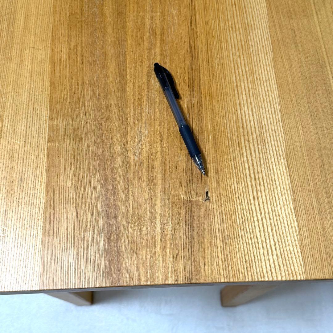 無印良品　無垢　タモ材　木製　パーソナルデスク　引き出し付き　机