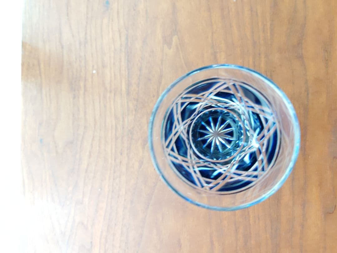 薩摩切子　冷酒グラス藍　島津興業　江戸切子
