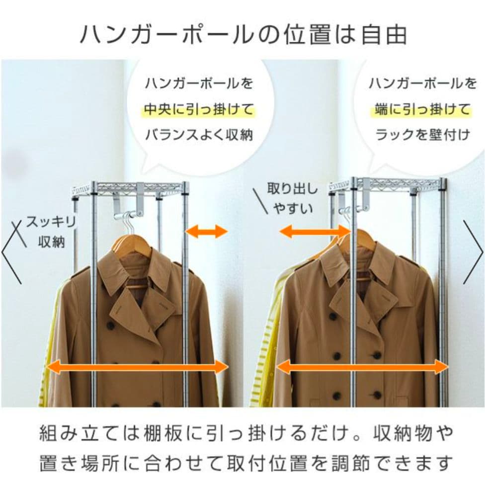 ルミナス　ワードローブ　ハンガーラック　スチールラック