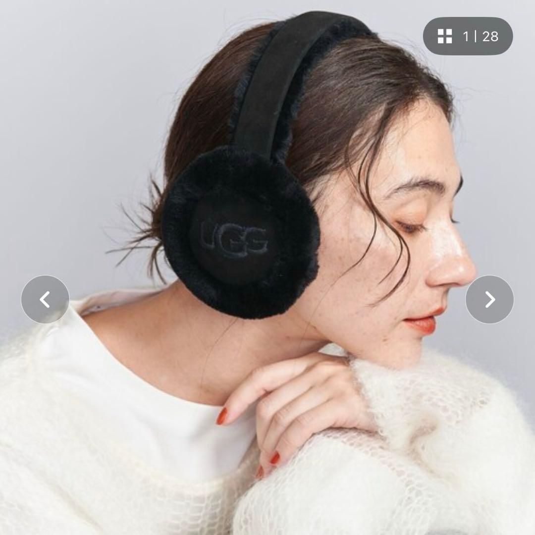 新品タグ箱付きUGG シープスキン イヤーマフ ブラック