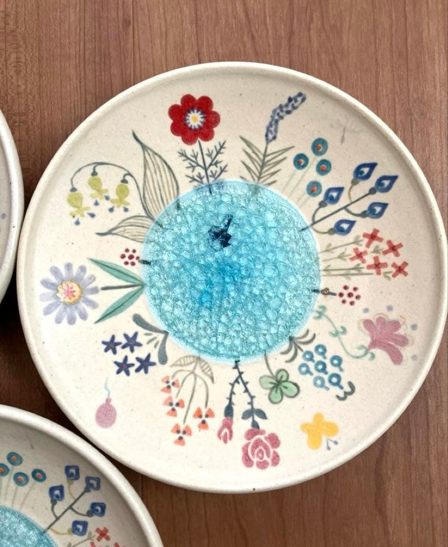 【未使用品】アゴペラボ 湖に魚が泳ぐお皿3枚セット