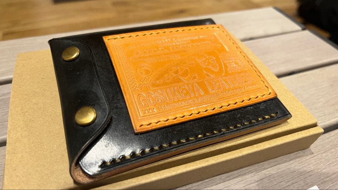 【新品】五助屋レザー ウォレット改 モンロー ブライドルレザー ブラック 手縫い