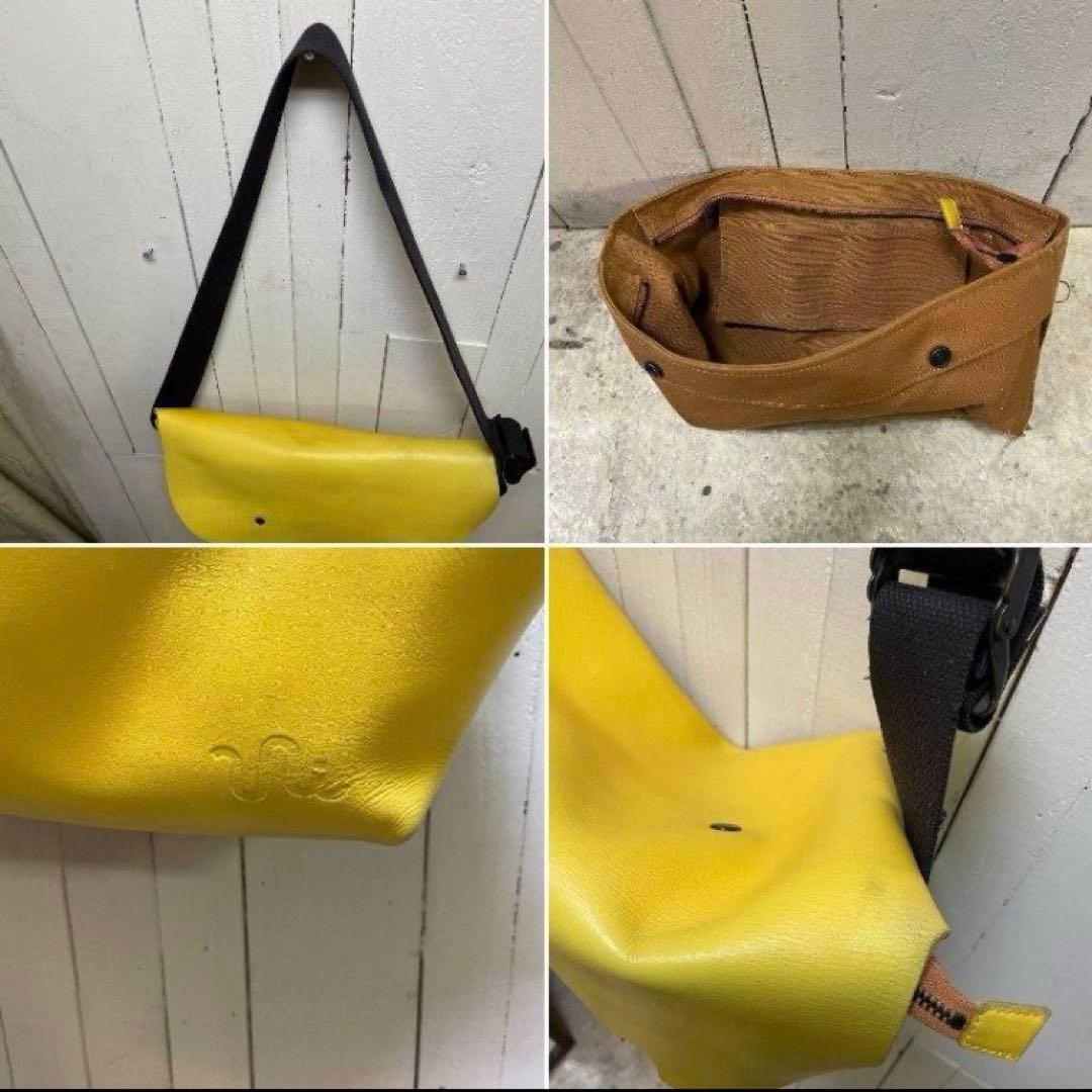 Uni&co.メッセンジャーバッグ　ヌメ革　レザーバック　黄XZ 3736ADU