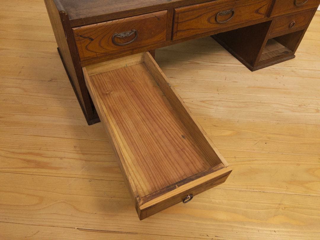 机　文机　無垢材　M070　古道具　古家具　和家具　ビンテージ　アンティーク