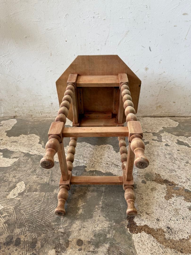 ビンテージ　八角形サイドテーブル　フラワースタンド　花台　剥離