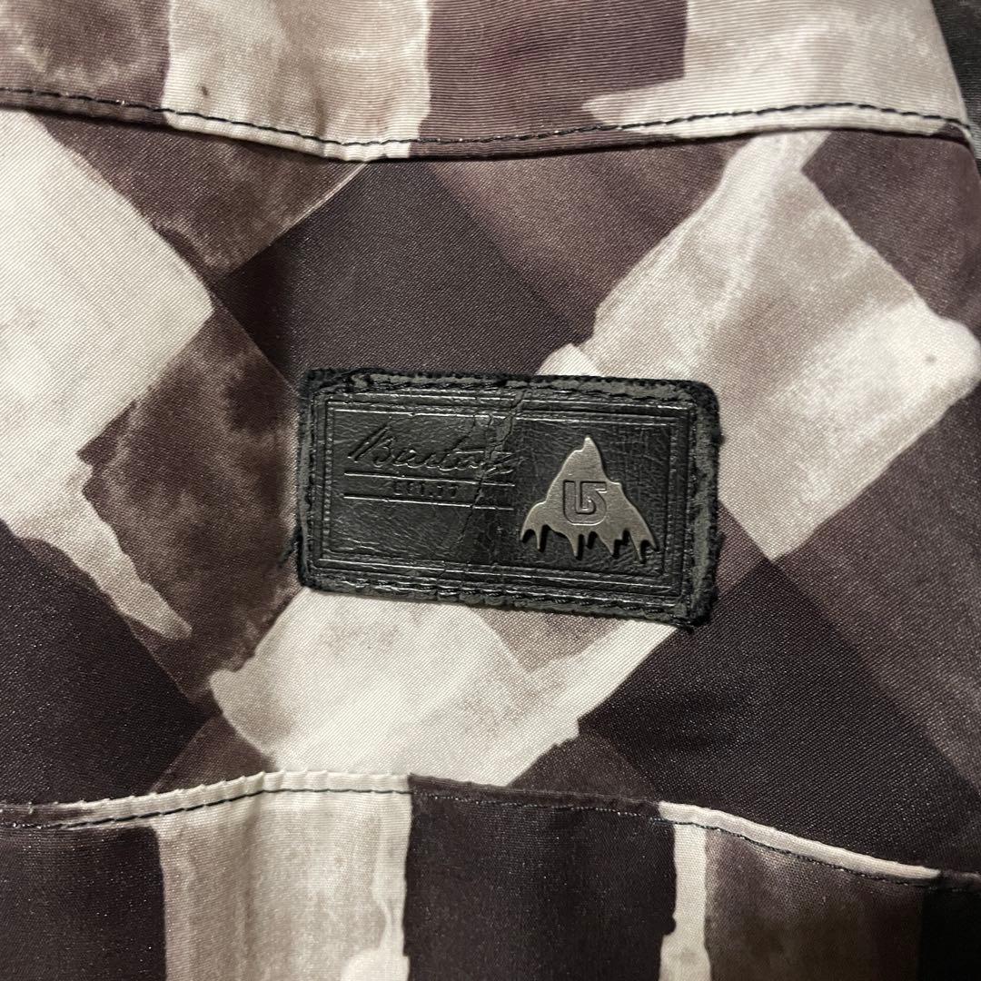 Burtonバートンスキーウェアスノーボードジャケットパーカーフード黒白チェック