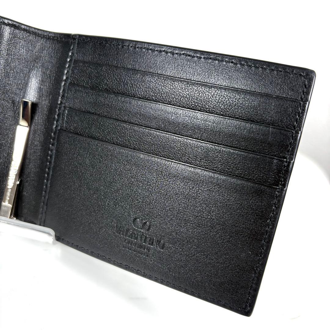 ☆美品☆VALENTINO シグネチャー Vロゴ マネークリップ カーフレザー