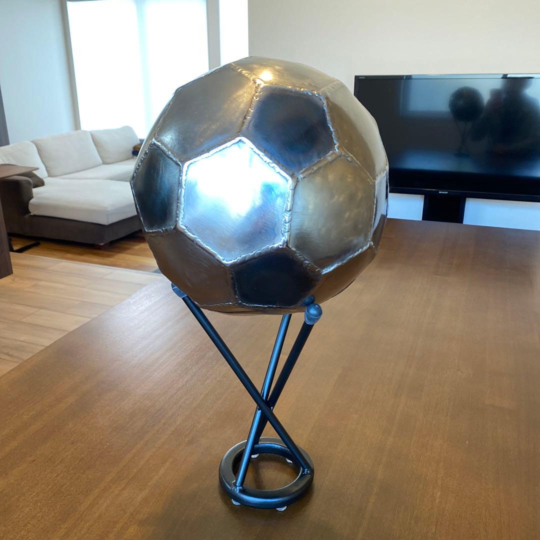 ［サッカーボールオブジェ］iron金属製インテリア