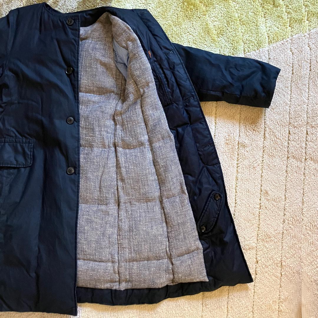 45rノーカラー ダウンコート／ディープインディゴ