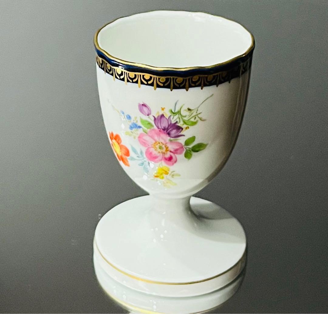 Meissenマイセン/※1級品 Ａカンテ 金彩フラワー エッグスタンド　B