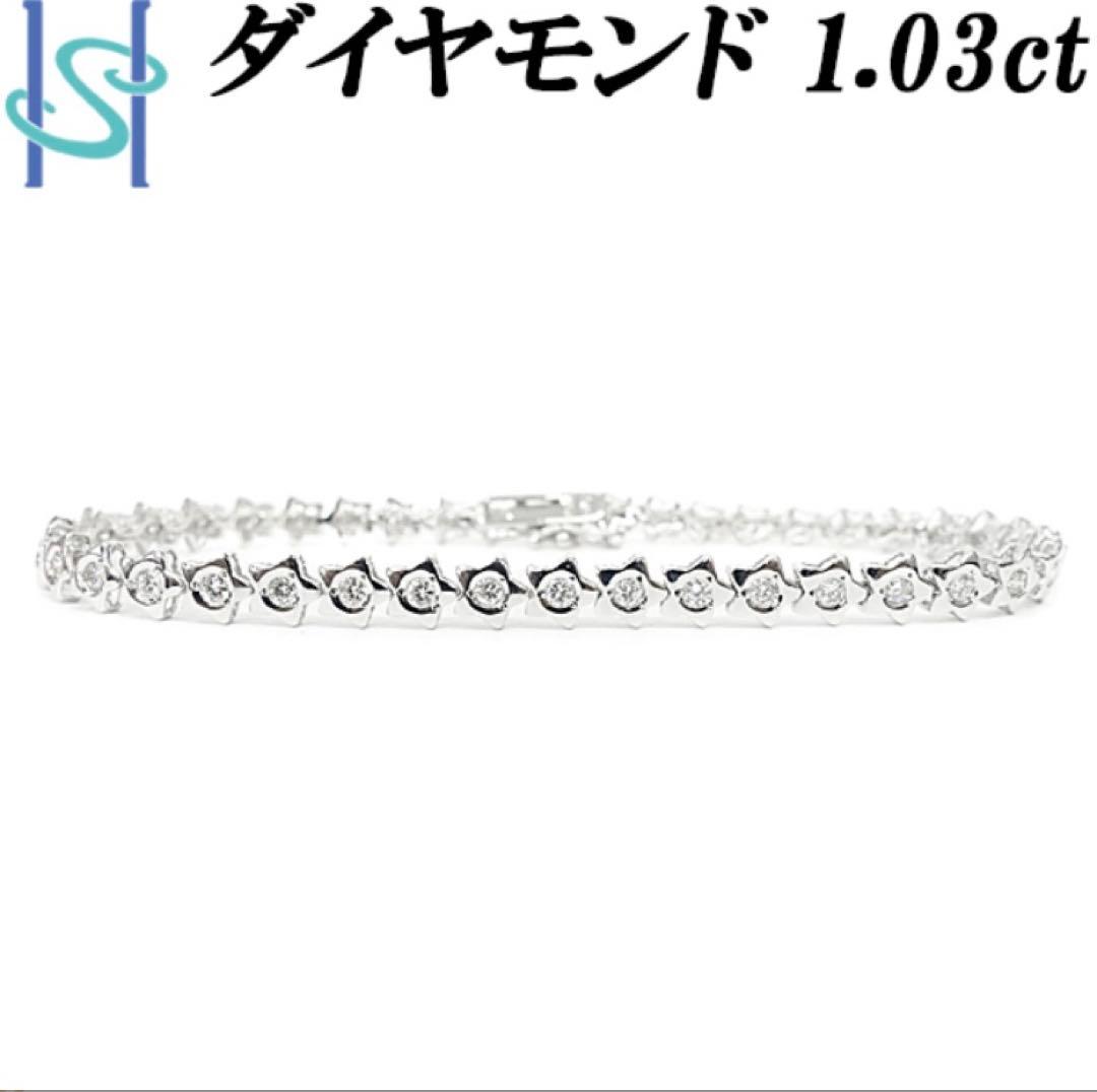 ダイヤモンドテニスブレスレット1.03ctK14星ポンテヴェキオQVC