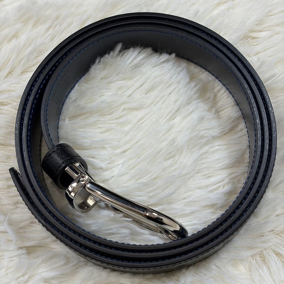 【新品同様】モンブラン レザーベルト 10FAP 本革 5ホール 黒 ビジネス