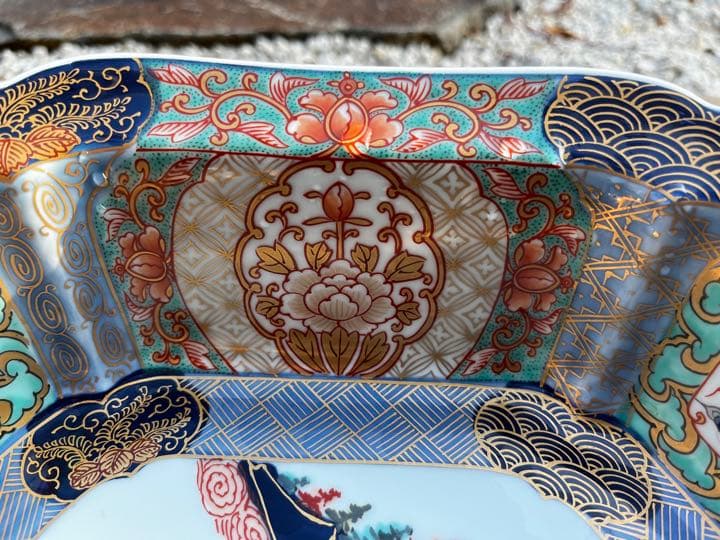幸楽窯 金彩錦色絵山水　六角　深鉢　有田焼 古伊万里 吉祥　お正月　木箱付