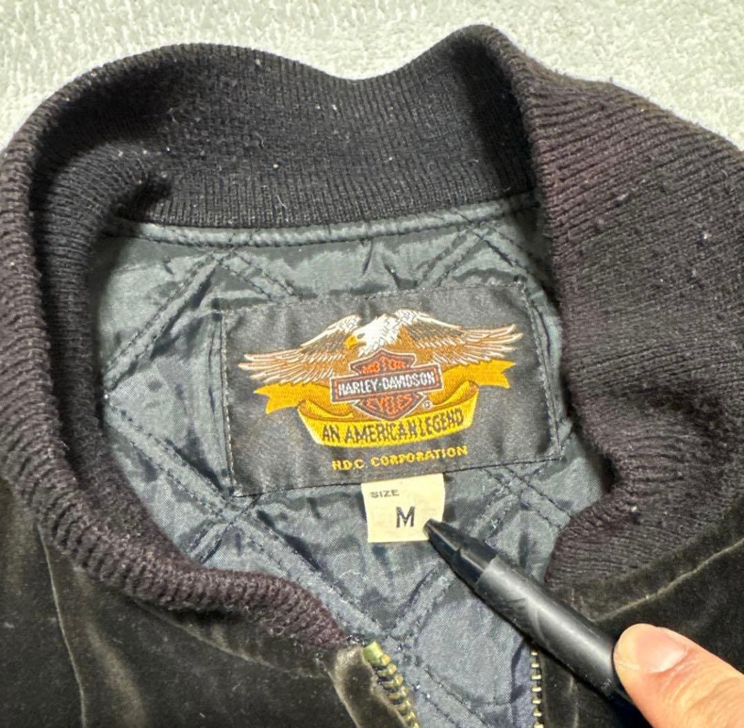 90s ハーレーダビッドソン ベロア スカジャン 別珍 イーグル スーベニア