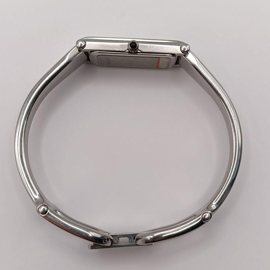 稼働 美品 GUCCI 1500L GG柄 シルバー 1Pダイヤ バングル 時計