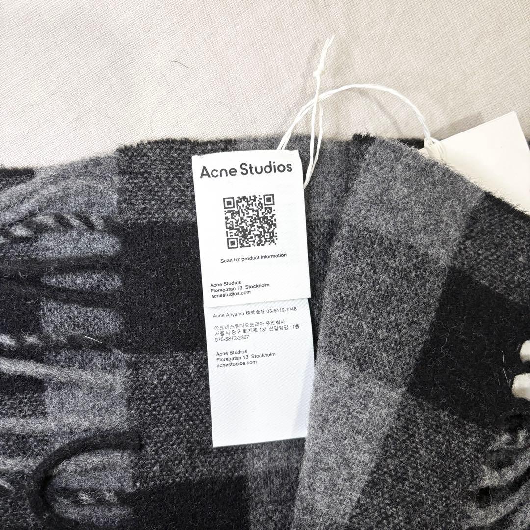 新品未使用【Acne Studios】チェックロゴスカーフ