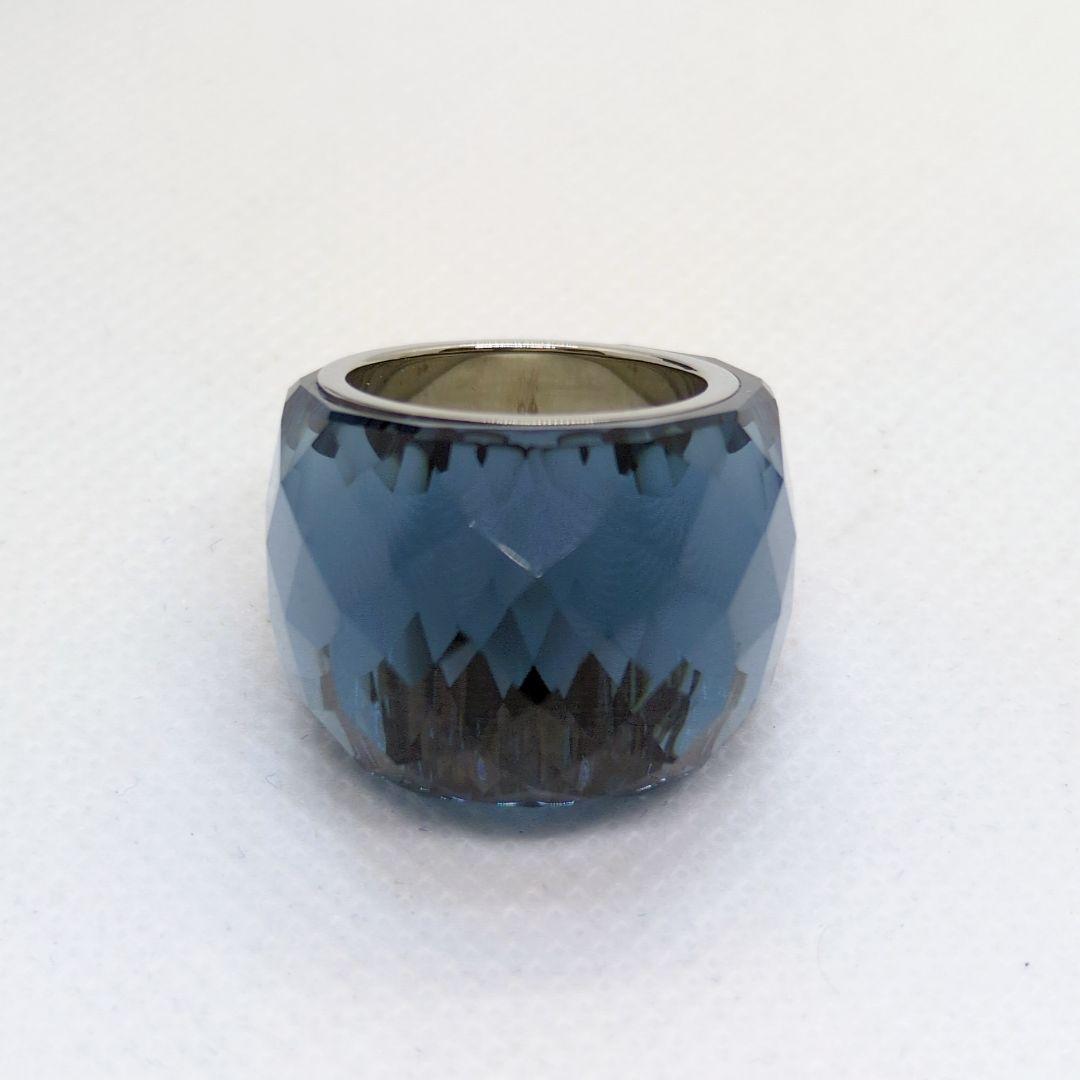 【美品】 スワロフスキー　ニルヴァーナ リング ブルー系　箱あり　55サイズ