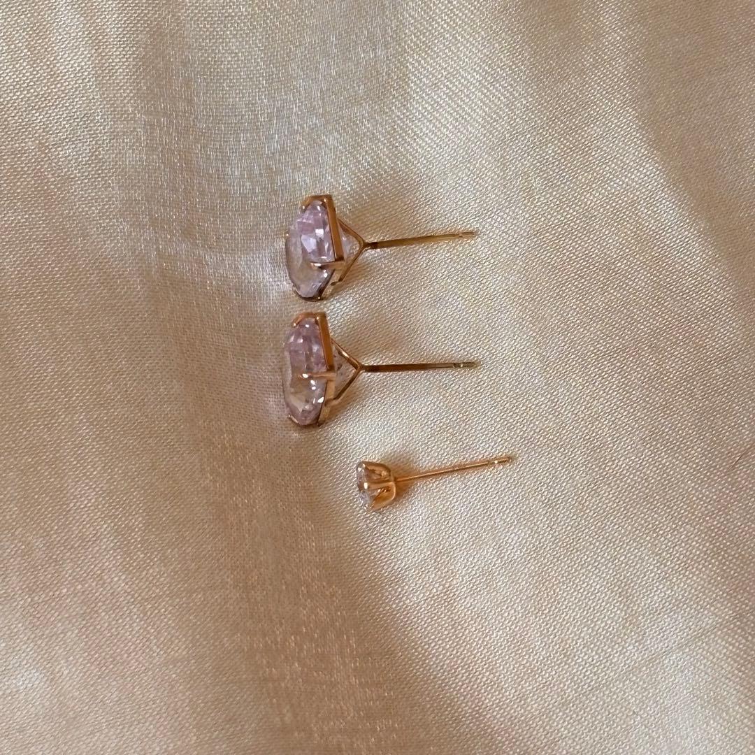 クンツァイト　ダイヤモンド　ピアス　18k ピアス　まとめ売り