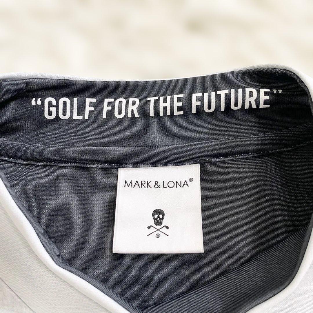ワ*ー様 MARK&LONA モックネック　半袖 Tシャツ スカル　ゴルフ　L