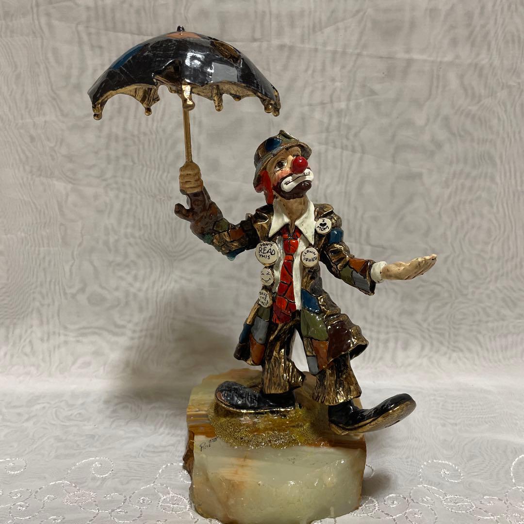 ヴィンテージ Ron Lee ピエロ 大理石　置物　アンティーク　インテリア