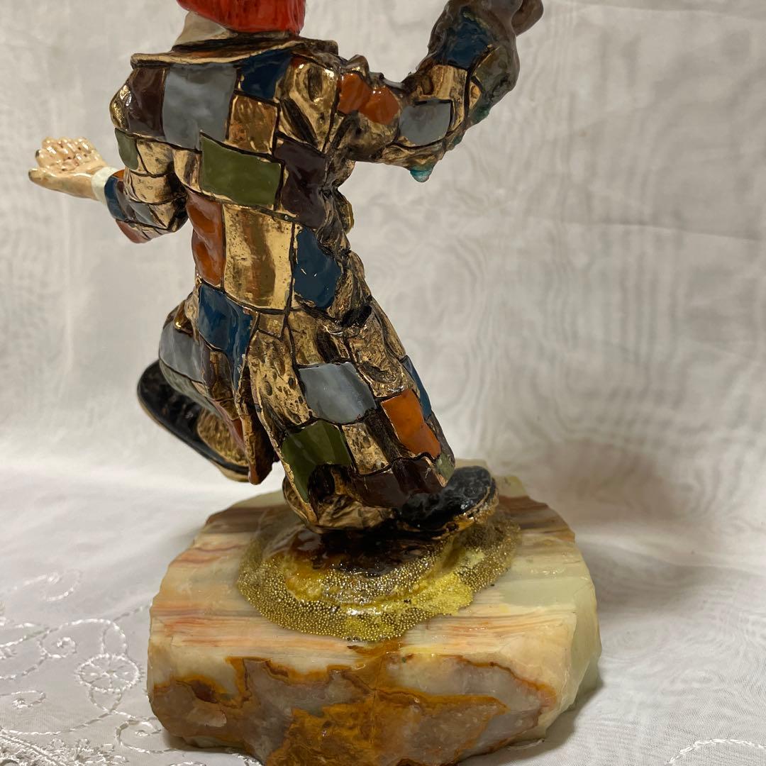 ヴィンテージ Ron Lee ピエロ 大理石　置物　アンティーク　インテリア